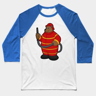 Bear as Firefighter with Hose Baseball T-Shirt